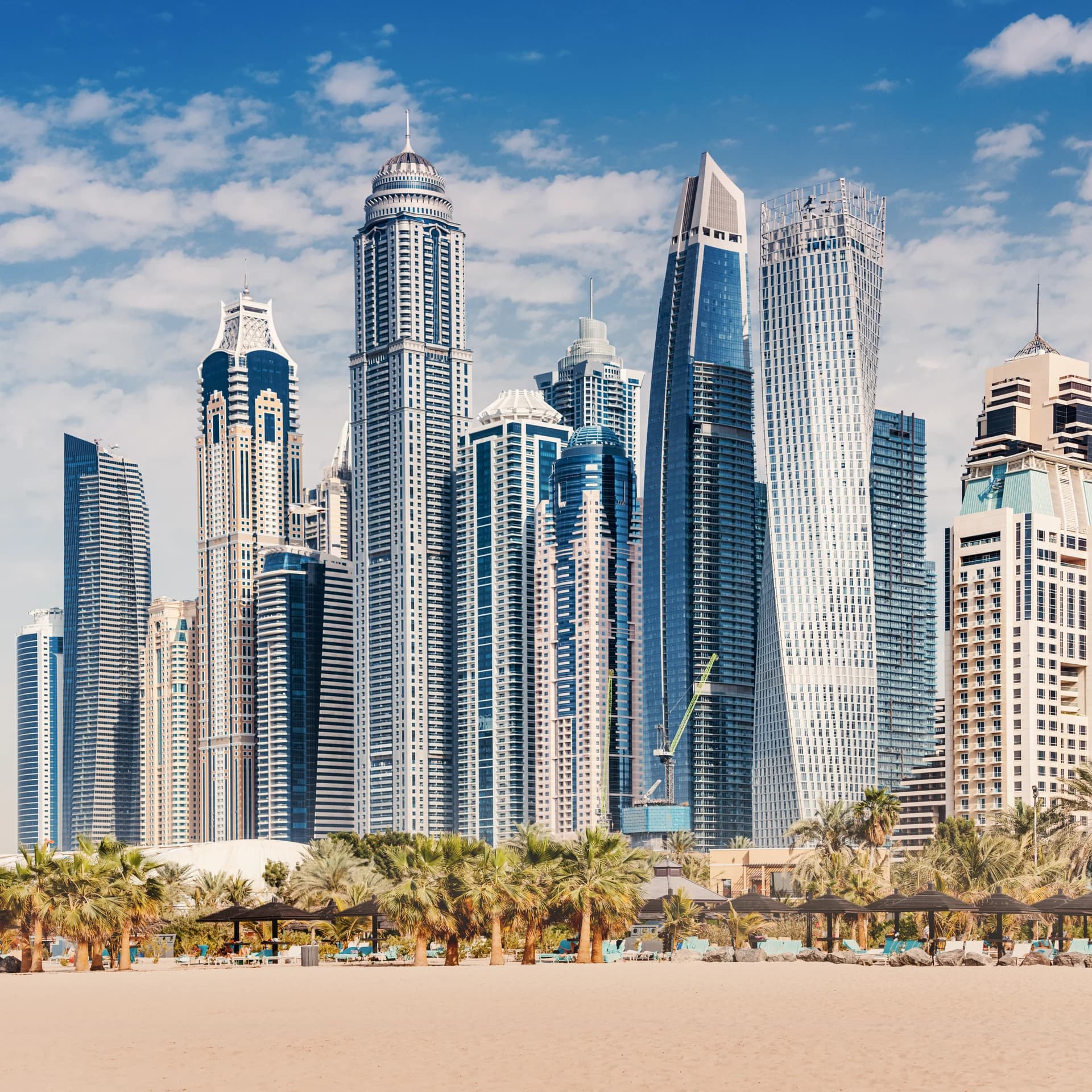 Dubai Marina residential towers in daylight — archive neighbourhood photograph