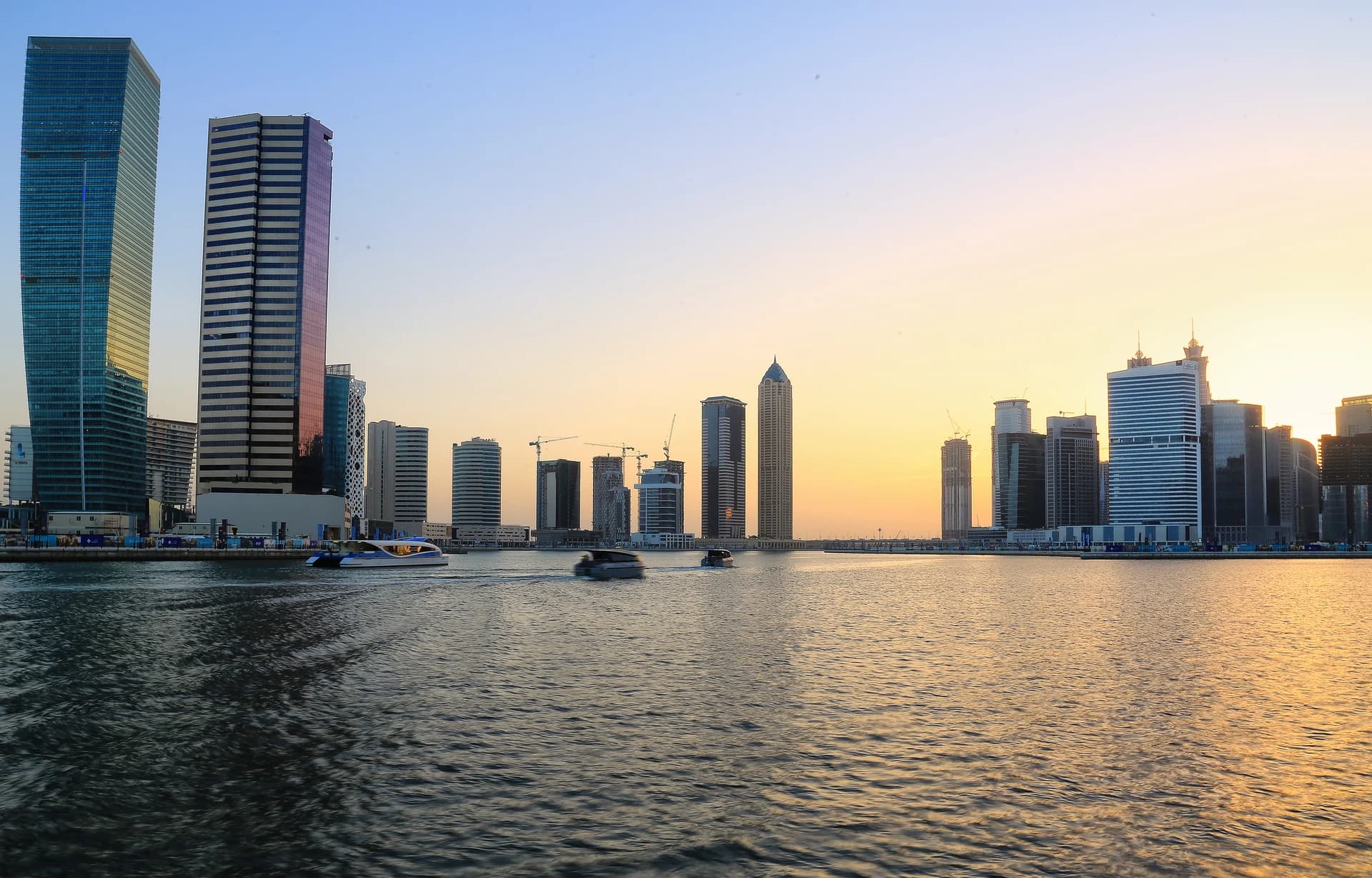 Business Bay towers beside Dubai Water Canal
