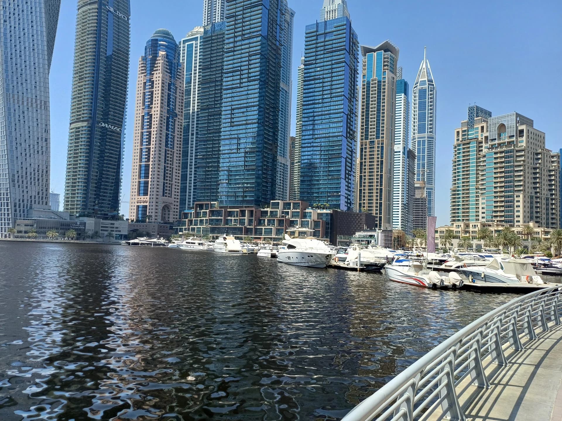 Dubai Marina residential waterfront, photographed in July 2024; archive context for Dubai rental research